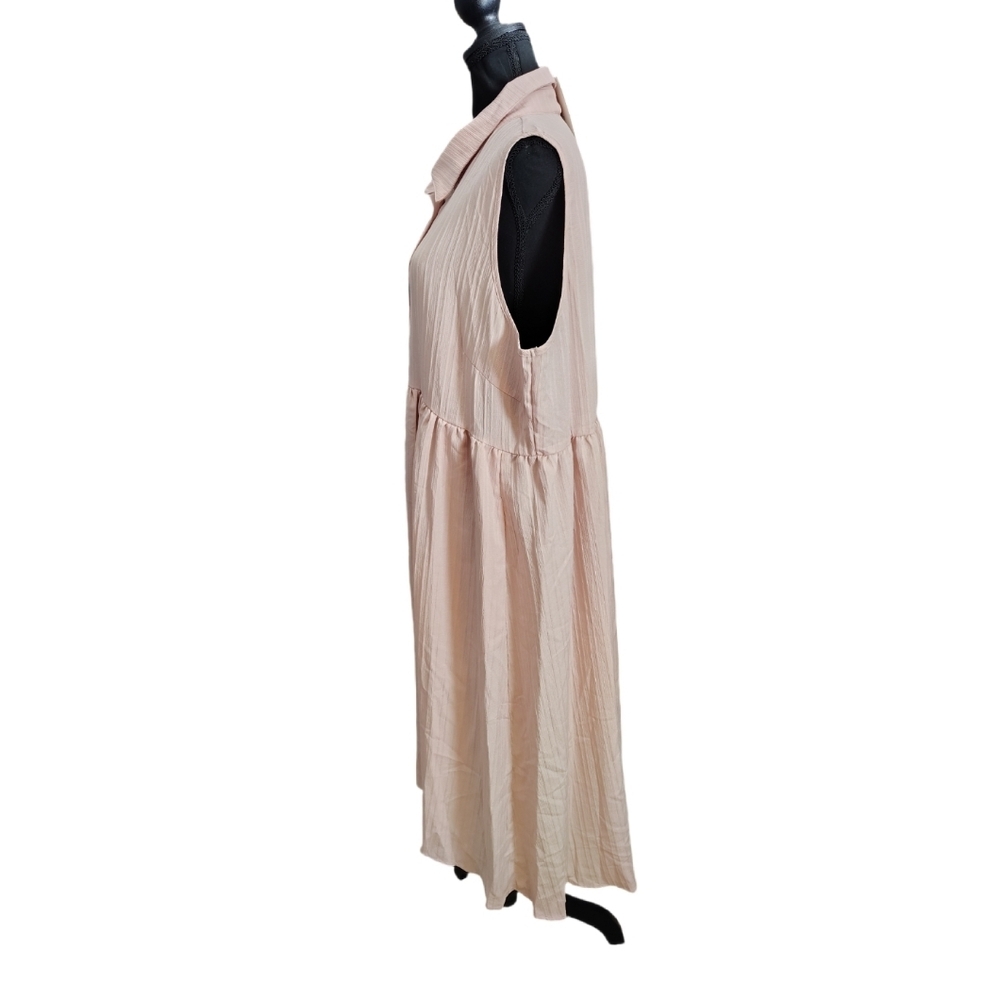 BloomChic Pale Pink High Low Midi Dress 18-20 NWT Sleeveless Button Front - Picture 3 of 12
